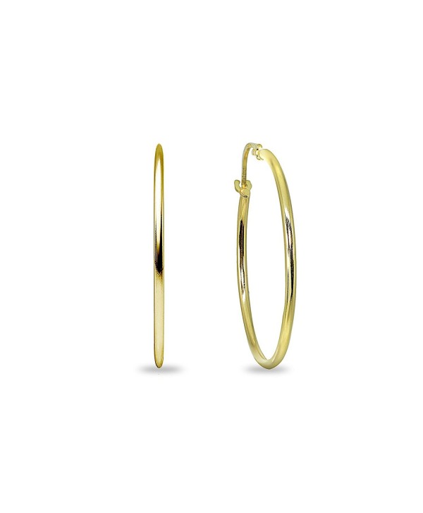 14K Yellow Gold Thin Lightweight Round-Tube Hoop Earrings - CE18958KRE8