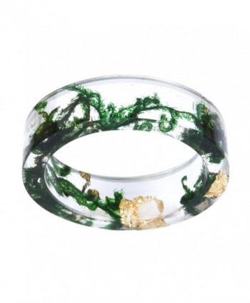 New Arrival Handmade Green Color Dried Flowers Transparent Resin Women/Men's Charm Ring - CW183GNW270