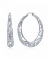 Filigree Hoop Earrings Sterling Silver 925 with Free Jewelry Cloth - Silver - CB184W8CW6C