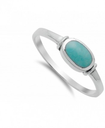 Womens Simulated Turquoise Sterling Silver in Women's Band Rings