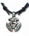 Native Treasure - Celtic Crescent Pewter Pendant Necklace - Adjustable Black Leather Cord - C111CMDU1XB