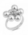 Bead Ball and Chain Hanging Charm Ring New .925 Sterling Silver Band Sizes 5-10 - CE187YZ0CT3