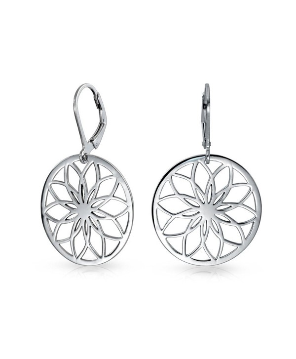 Bling Jewelry .925 Silver Filigree Flower Leverback Dangle Earrings - C8113XI0HR9