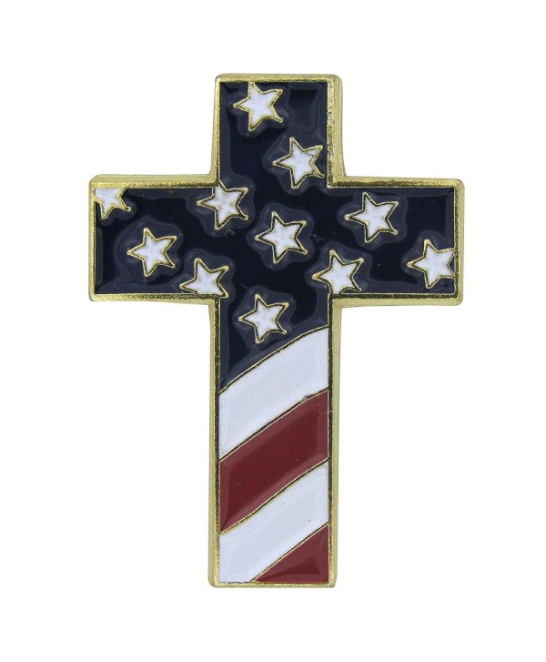 US Flag Store Christian Cross Special Design Pin with USA Flag - CG1125DDQ1R