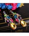 BriLove Bohemian Chandelier Multicolor Gold Tone in Women's Drop & Dangle Earrings