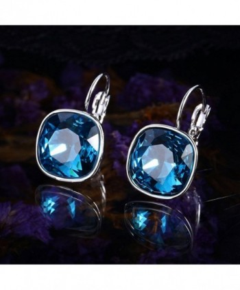 Crystals Swarovski Fashion Earrings Indicolite in Women's Hoop Earrings