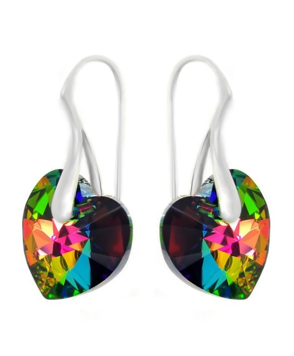 Royal Crystals "Made with Swarovski Crystals" Multicolored Heart Pierced Earrings - CE11CDKW7CV