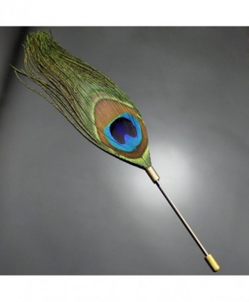 Fashion Peacock Feather Boutonniere Brooch