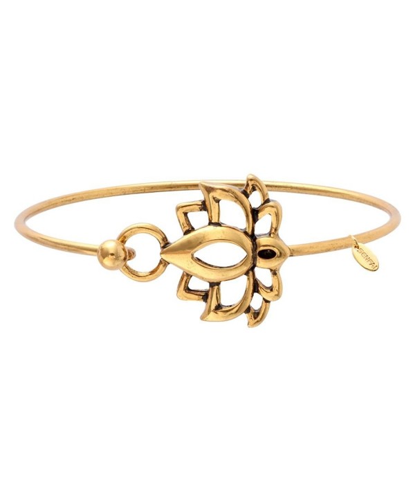 SENFAI Tiny Hollowed Out Lotus Easy Open Charm Bracelet and Bangle Retro Style - CQ12ISFXHUP