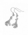 Sterling Silver Dangling Giraffes Earrings