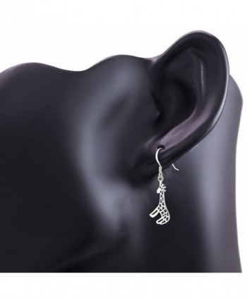 Sterling Silver Dangling Giraffes Earrings in Women's Drop & Dangle Earrings
