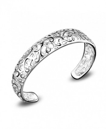 [SICHENDZ] Women 925 Sterling Silver Fashion Open C-Shape Bracelets Cuff BangleSilver Bracelet - CK1893ZMR6L