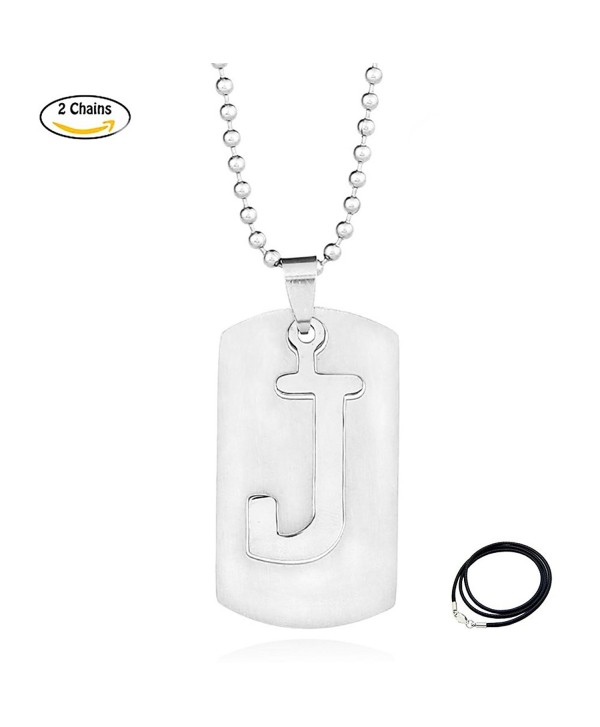 LUCBUY 3D A-Z Stainless Steel Personalized Script Name Letters Pendant Necklace for Women Men - CC187ULH86Q