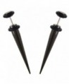 Pair (2) Black Titanium Plated Steel Fake Tapers Cheater Ear Plugs Earrings - CJ118BZXLB3