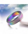 PAURO Womens Stainless Ranibow Spinner in Women's Band Rings