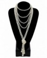 1920s Pearls Necklace Gatsby Accessories - "A-1 * 59"" necklace + 2 * 45""knot necklace" - CU17AZAGYAT
