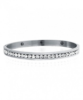 Bling Jewelry Magnetic CZ Bangle Stainless Steel Bracelet - CY12JX1RU5L