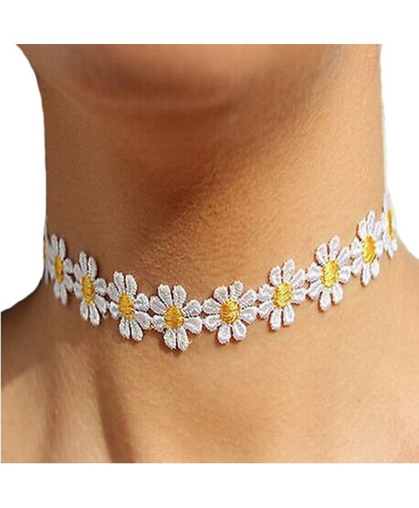 Ammazona Women Delicate Daisy Flower Choker Chain Charm Necklace Bohemia Jewelry - CZ12HD4JLST