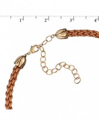 Bronze Braided Leather Necklace Extender