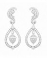 JanKuo Jewelry Rhodium Plated Royal Family Kate Middleton Inspired Acorn Dangling CZ Pave Earrings - C9116EN634B