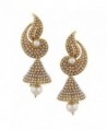 White Peacock Indian Faux jhumka earring jhumki jewelry PCEAZ004WH - CH11ZFV5AG9