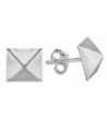 925 Sterling Silver and Stainless Steel Pyramid Stud Earrings - CX11GBSN1P3