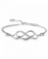 Women Infinity Love Bracelet- 925 Sterling Silver Adjustable Charm Forever Bracelet For Women Girls - C01874HSTIZ
