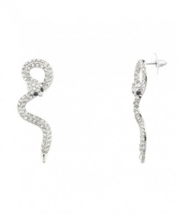 Lux Accessories Pave Snake Serpent Stud Earrings - C311R6HY8XH