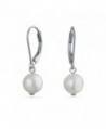 Bling Jewelry Sterling Silver White Freshwater Cultured Pearl Leverback Earrings - CO117K863H1