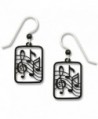 Sienna Sky Black Treble Clef Notes Music Sterling Silver Earrings 1725 - CK11DG5GTPN