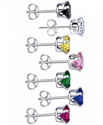 Sterling Silver Seven Multicolor Earrings