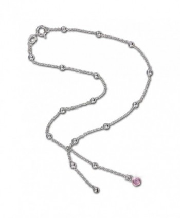 SilberDream anklet with silver balls and pink zirconia- 9.84 inch- 925 Sterling Silver SDF023A - C011EAQTOM1
