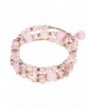 Tomazon Fashion Handmade Crystals Bracelet - 3 rows - pink - CV189TRRAOS