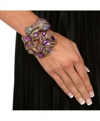 Multi Color Simulated Crystal Antiqued Bracelet in Women's Bangle Bracelets