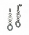 Amello stainless steel Drop Post earring- oval white and grey enameled- original Amello ESOG01K - CB11EZ8CZET