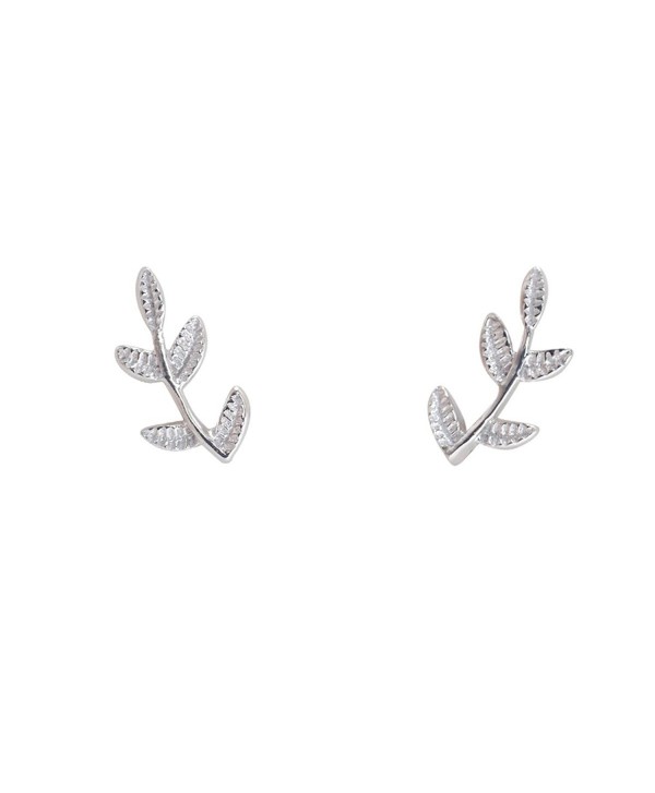 Humble Chic Tiny Leaf Studs - 925 Sterling Silver Delicate Branch Post ...