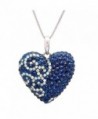 Sterling Silver Heart Pendant made with Blue and White Swarovski Crystals - C711IXACSYV