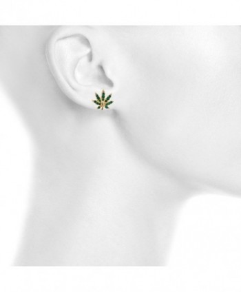 Lux Accessories Delicate Marijuana Earrings