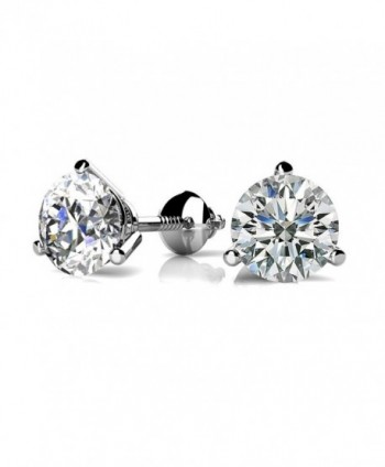 1.60 ct. Round Cut Cubic Zirconia Sterling Silver Martini Stud Earrings with Screw Back - CL12NH93OUD