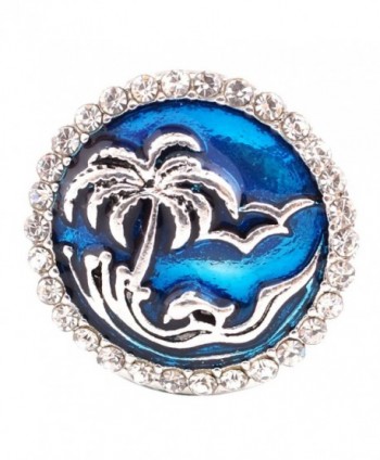 Interchangeable Snap Jewelry Snap Charm Enamel Palm Tree & Waves by My Gifts - CG185SNK4AC