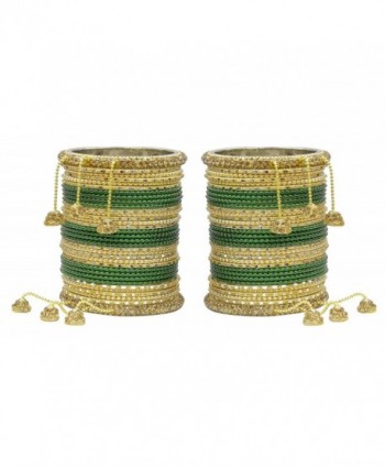 MUCHMORE Women Ethnic Fashion Green Bangle Indian Party wear Jewelry - CS12K69ZYDT