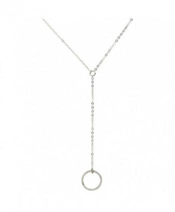 Alloy Stainless Steel Silver Plated Handmade Forever Circle Infinity Y Necklace 18inches / 16inches - CM11W0FQWUH