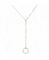 Alloy Stainless Steel Silver Plated Handmade Forever Circle Infinity Y Necklace 18inches / 16inches - CM11W0FQWUH