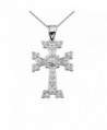 Sterling Silver Eternity "Khachkar" Armenian Cross Pendant Necklace (Small) - CG182MQ0XLM