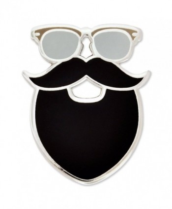 PinMart's Trendy Hipster Glasses Mustache and Beard Enamel Lapel Pin - CH110T80LVN