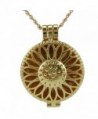 No.2 Rose Gold Alloy Sunflower 30mm Pad Locket Necklace Essential Oil Fragrance Aromatherapy Diffuser - CJ12BTM6EEP