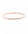 Rosemarie Collections Women's Thin Hook Bangle Bracelet "One Day At A Time" - Rose Gold - C312J1J9PMV