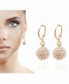 TS Luxury Pearl Earrings Fireball Spherical Drop Earrings Dangle Earrings - fireball - C1127N0D459