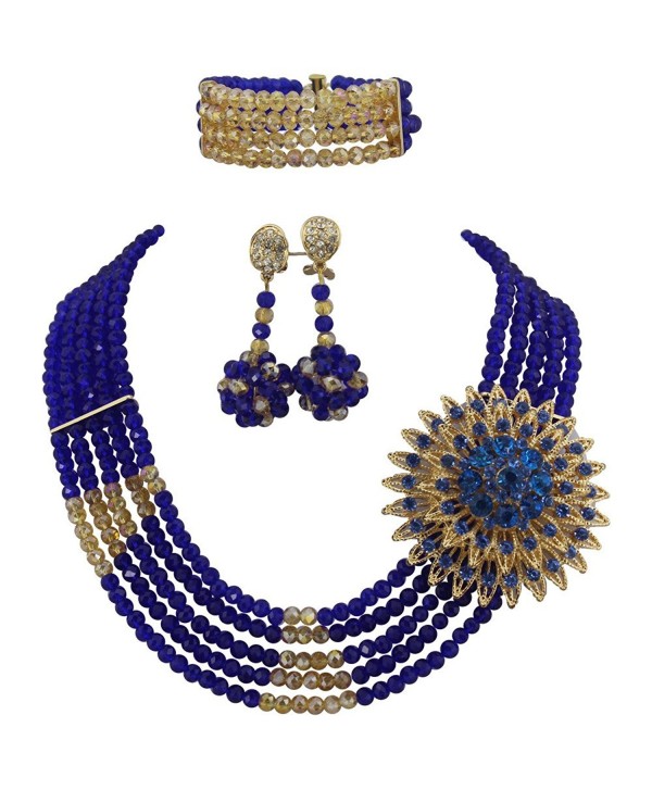 Ellenjewelry Royal Blue African Beads Jewelry Sets Nigerian Wedding Jewelry Sets(C-1191) - C011VCZB8E1