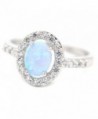 Espere Created Cushion Light Blue in Women's Band Rings
